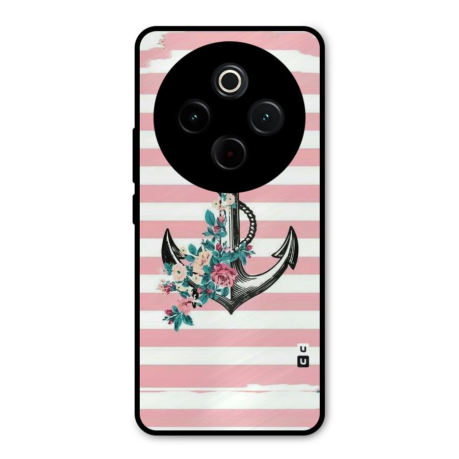 Floral Anchor Metal Back Case for Vivo T4