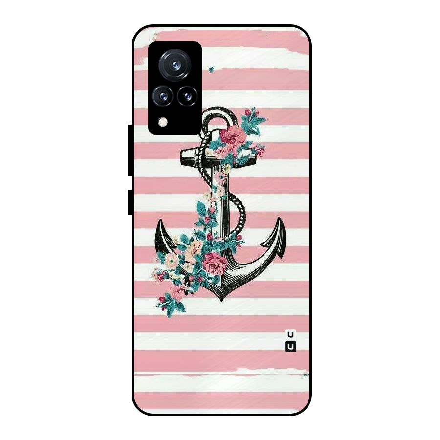 Floral Anchor Metal Back Case for Vivo V21 5G