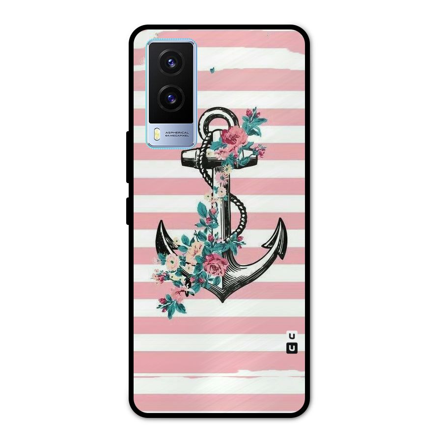 Floral Anchor Metal Back Case for Vivo V21e 5G