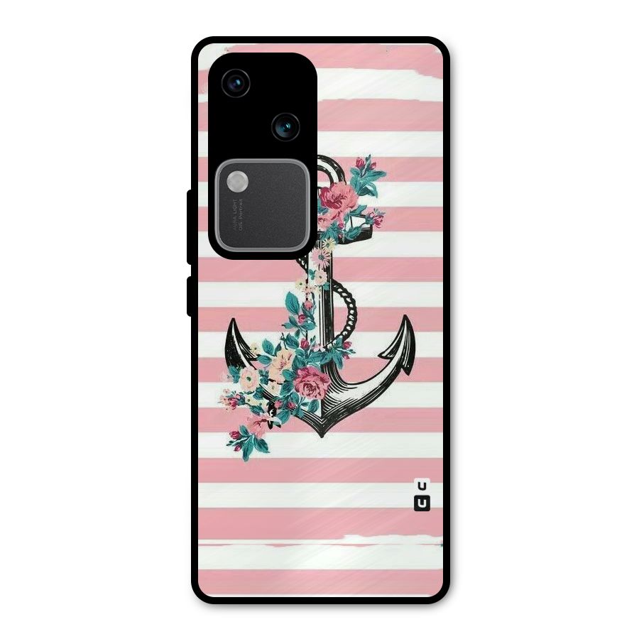 Floral Anchor Metal Back Case for Vivo V30