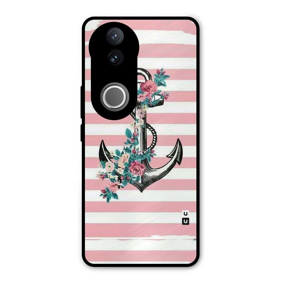 Floral Anchor Metal Back Case for Vivo V50e