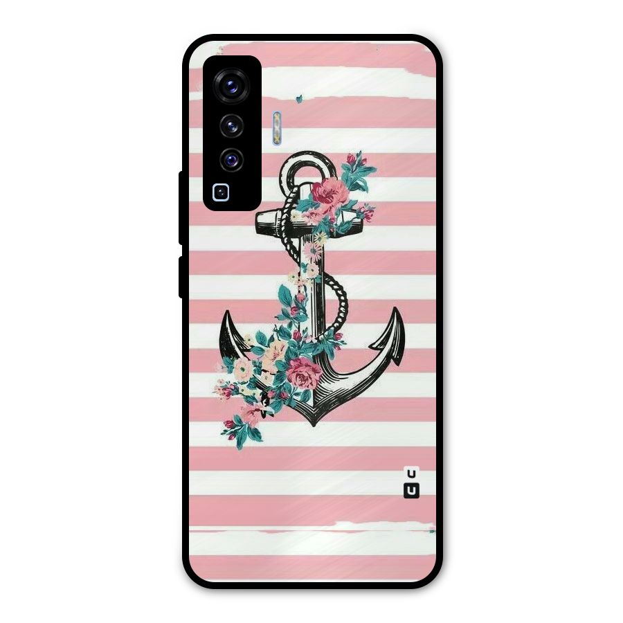 Floral Anchor Metal Back Case for Vivo X50