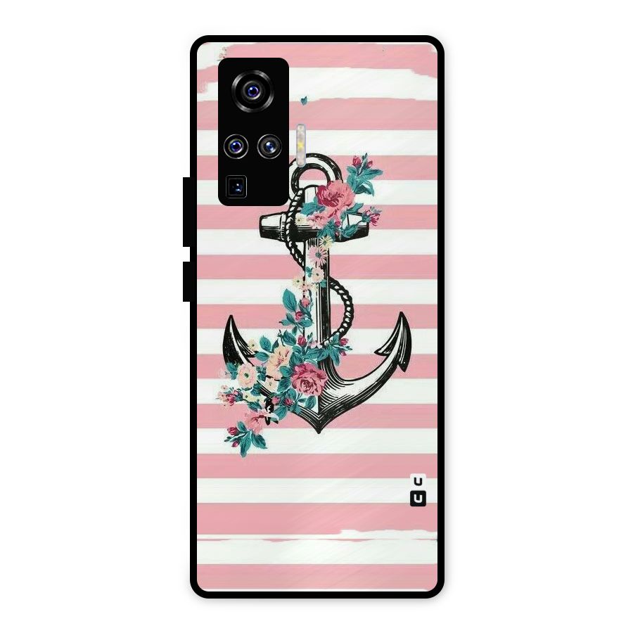 Floral Anchor Metal Back Case for Vivo X50 Pro