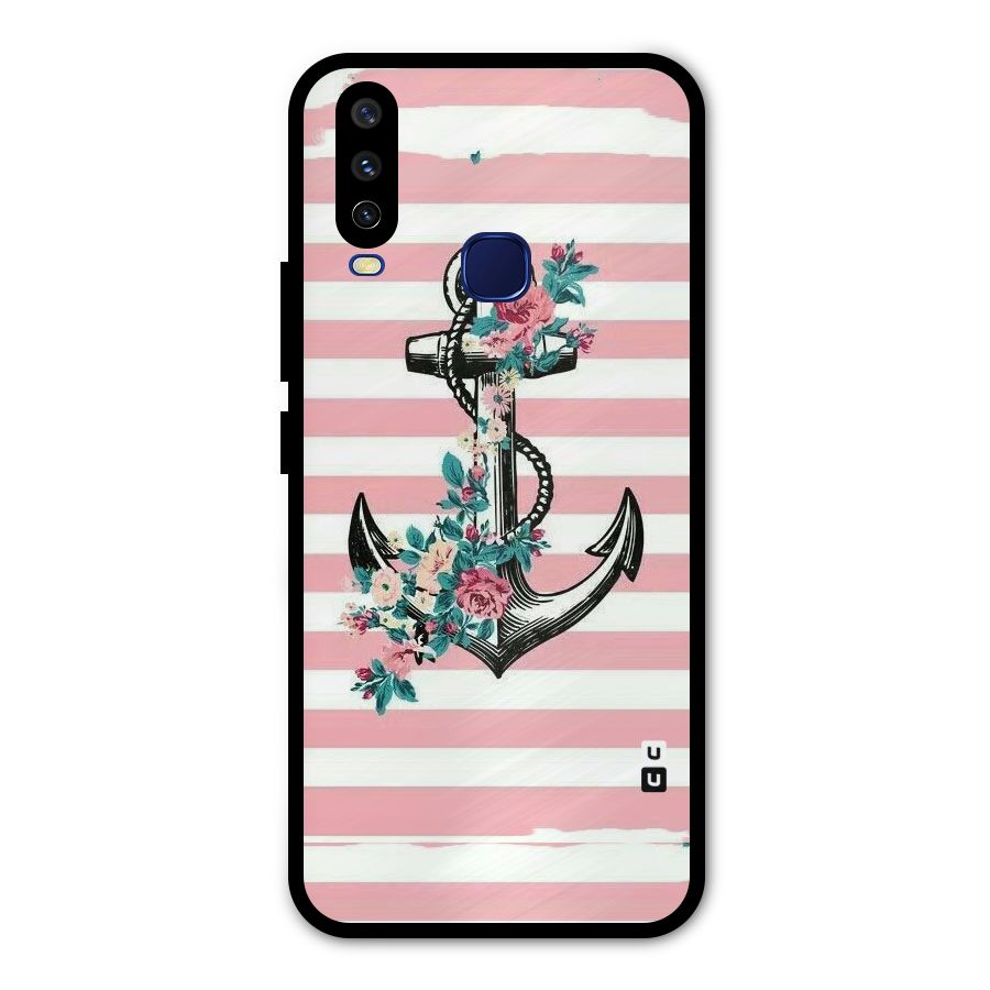 Floral Anchor Metal Back Case for Vivo Y15