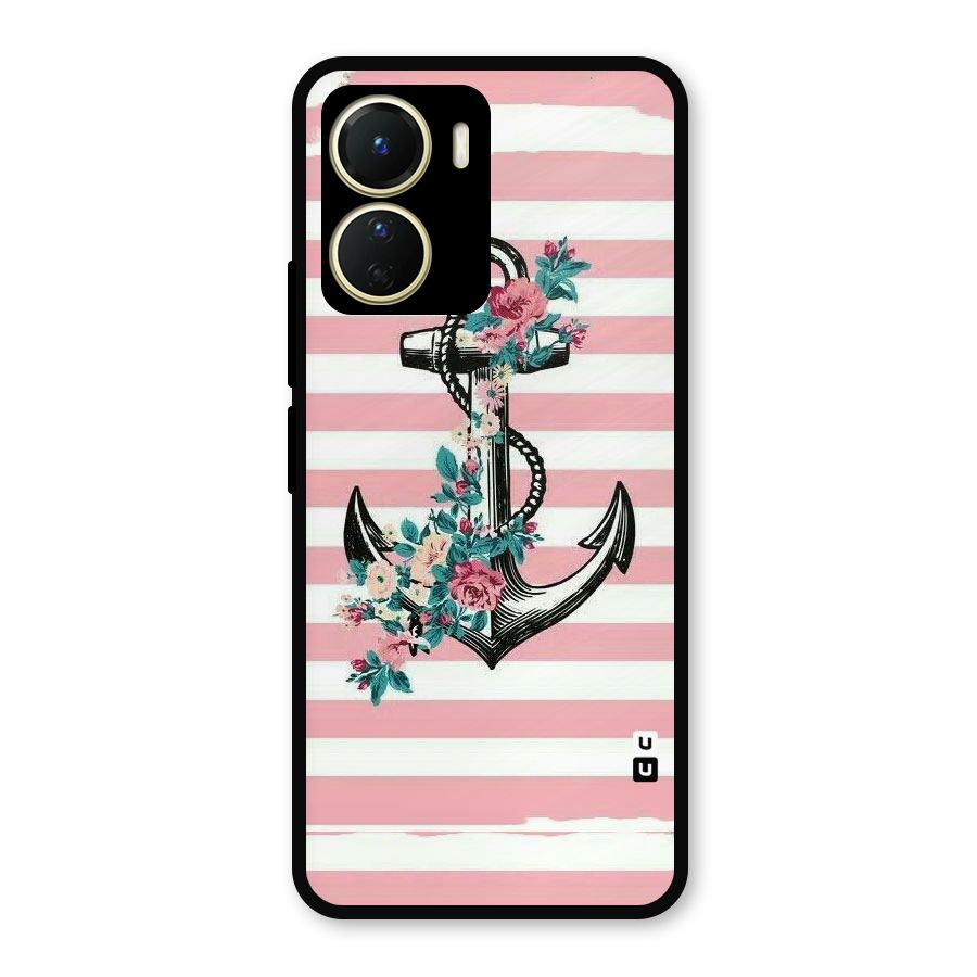 Floral Anchor Metal Back Case for Vivo Y16