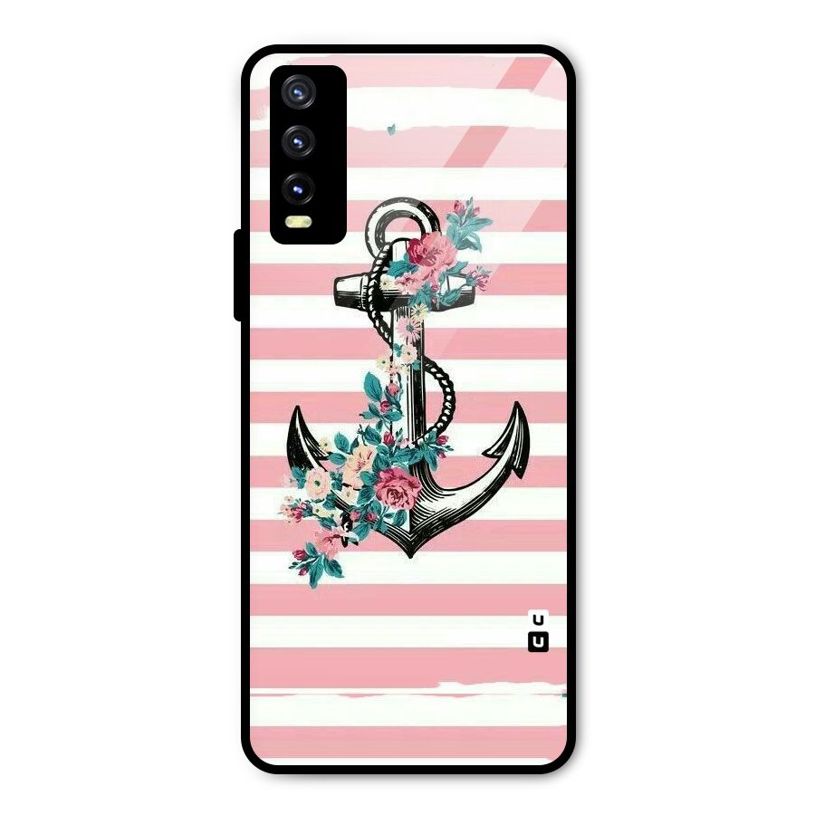 Floral Anchor Metal Back Case for Vivo Y20i
