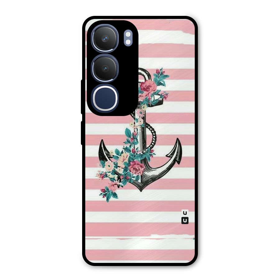 Floral Anchor Metal Back Case for Vivo Y29