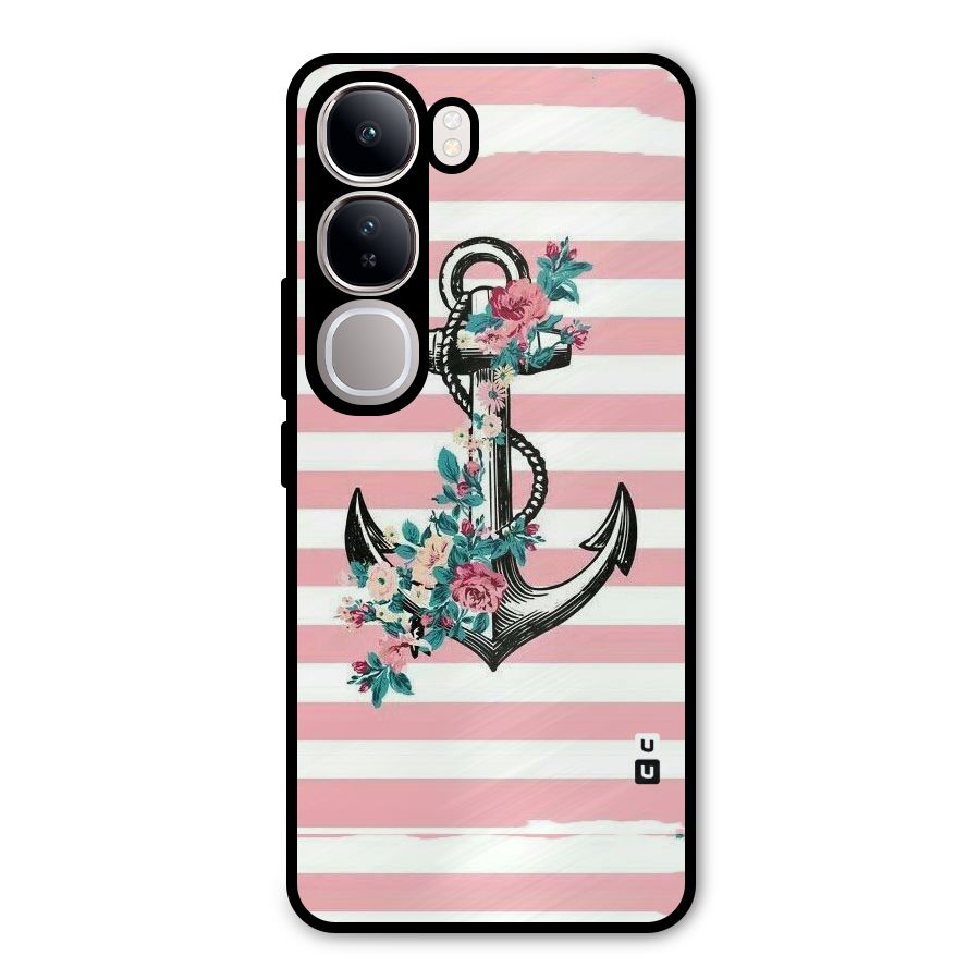 Floral Anchor Metal Back Case for Vivo Y300