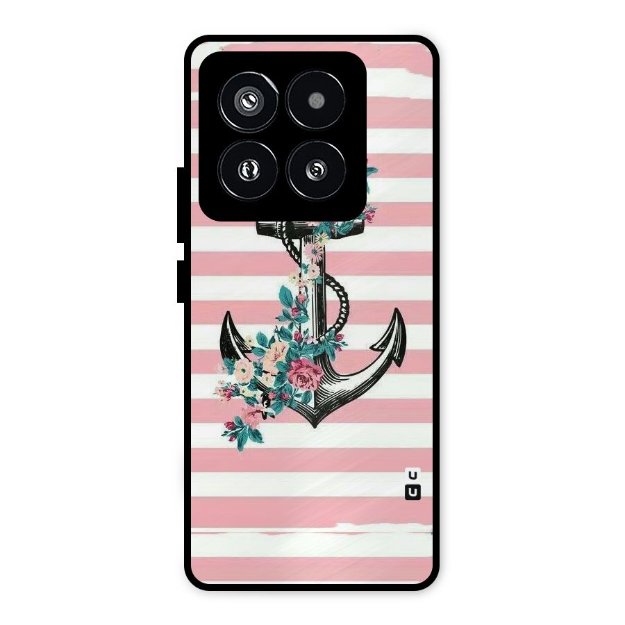 Floral Anchor Metal Back Case for Xiaomi 14 Pro
