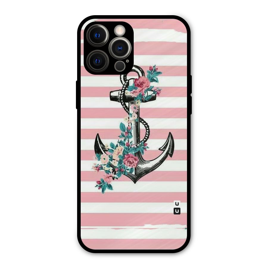 Floral Anchor Metal Back Case for iPhone 12 Pro Max