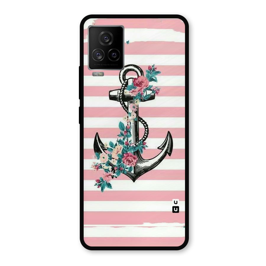 Floral Anchor Metal Back Case for iQOO 7 Legend 5G