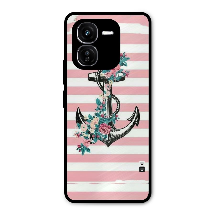 Floral Anchor Metal Back Case for iQOO Z9x