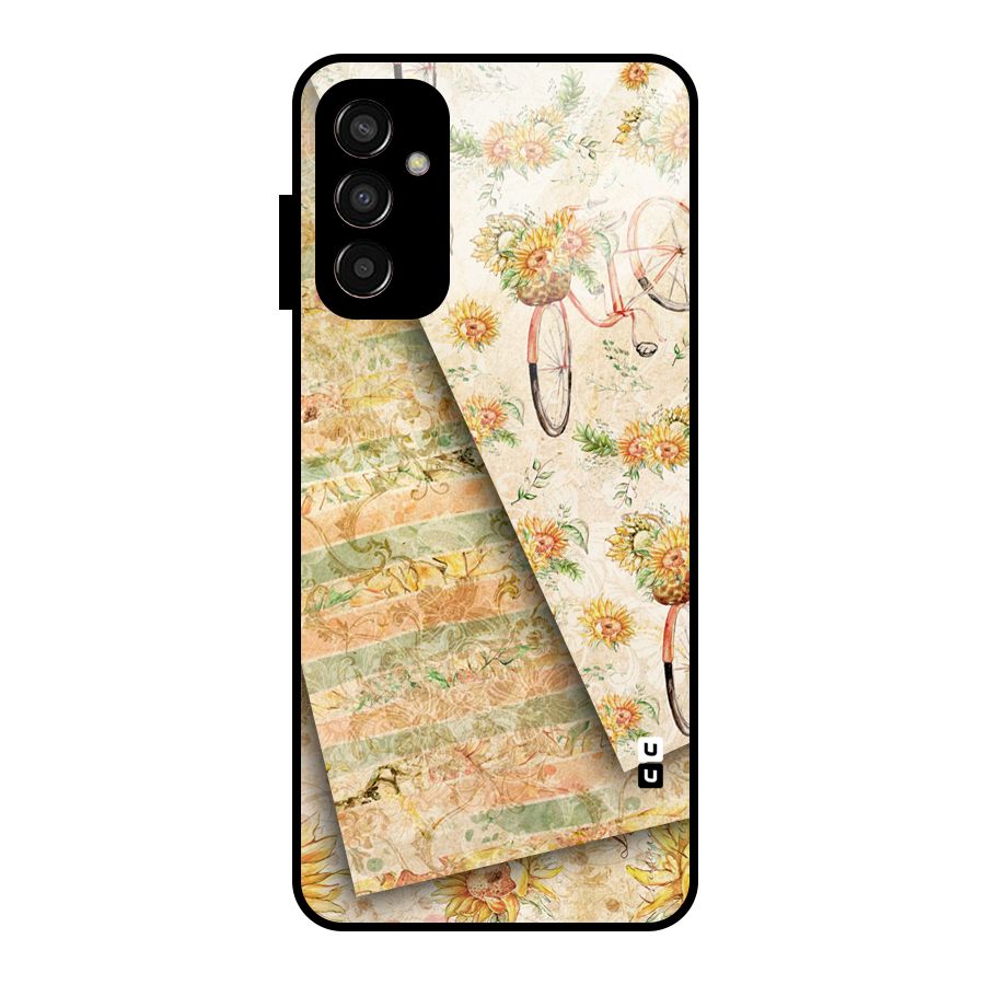 Floral Bicycle Glass Back Case for Galaxy F13