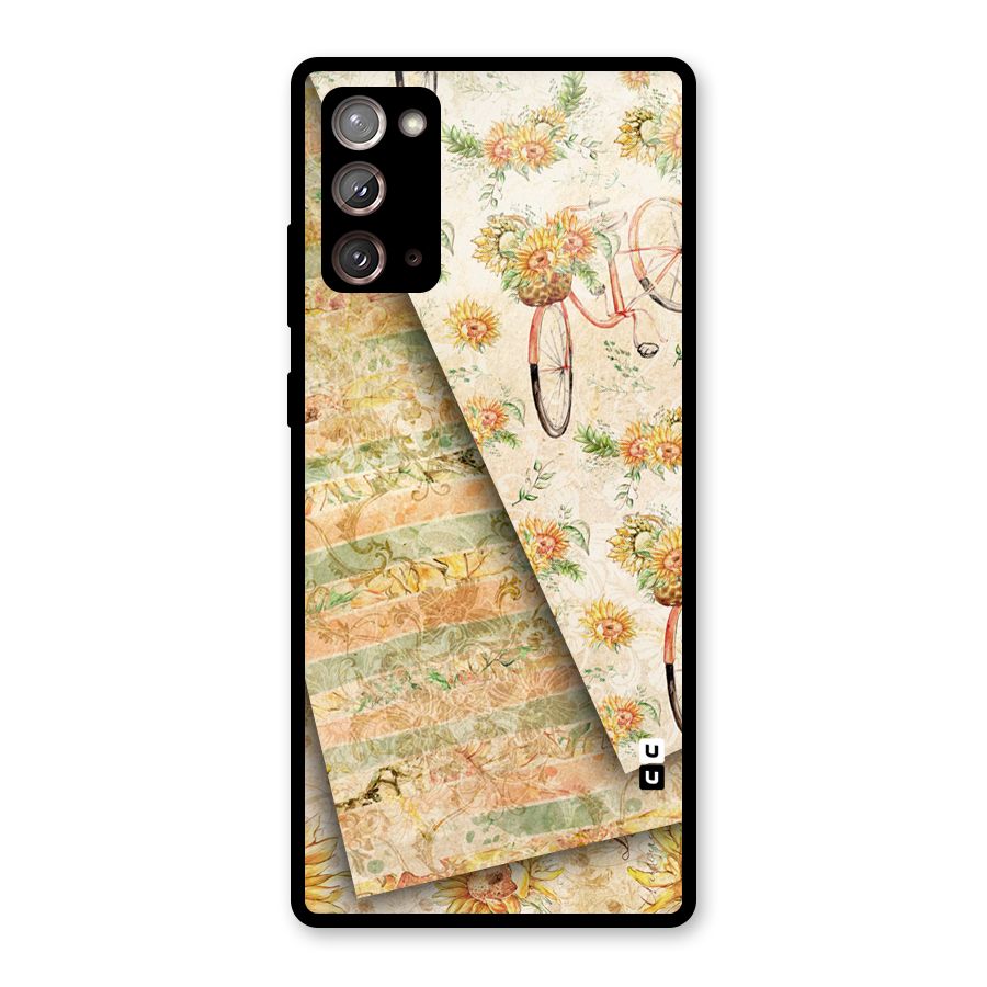 Floral Bicycle Glass Back Case for Galaxy Note 20