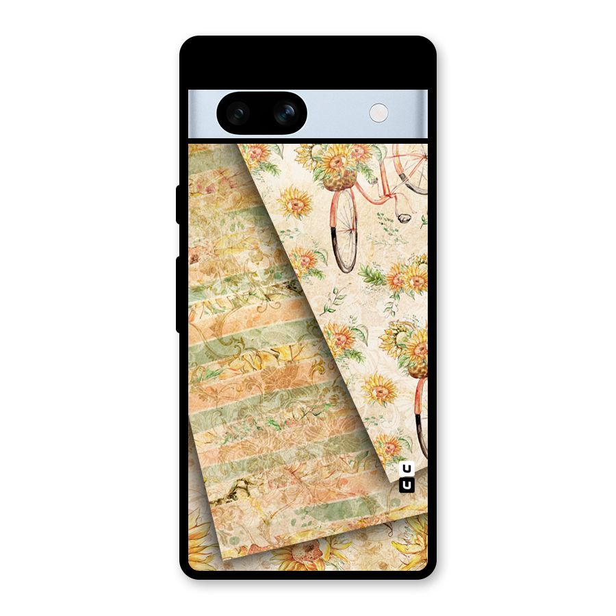 Floral Bicycle Glass Back Case for Google Pixel 7a