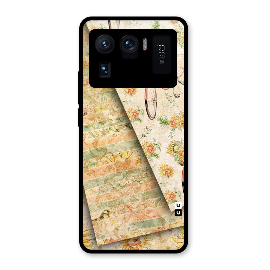 Floral Bicycle Glass Back Case for Mi 11 Ultra