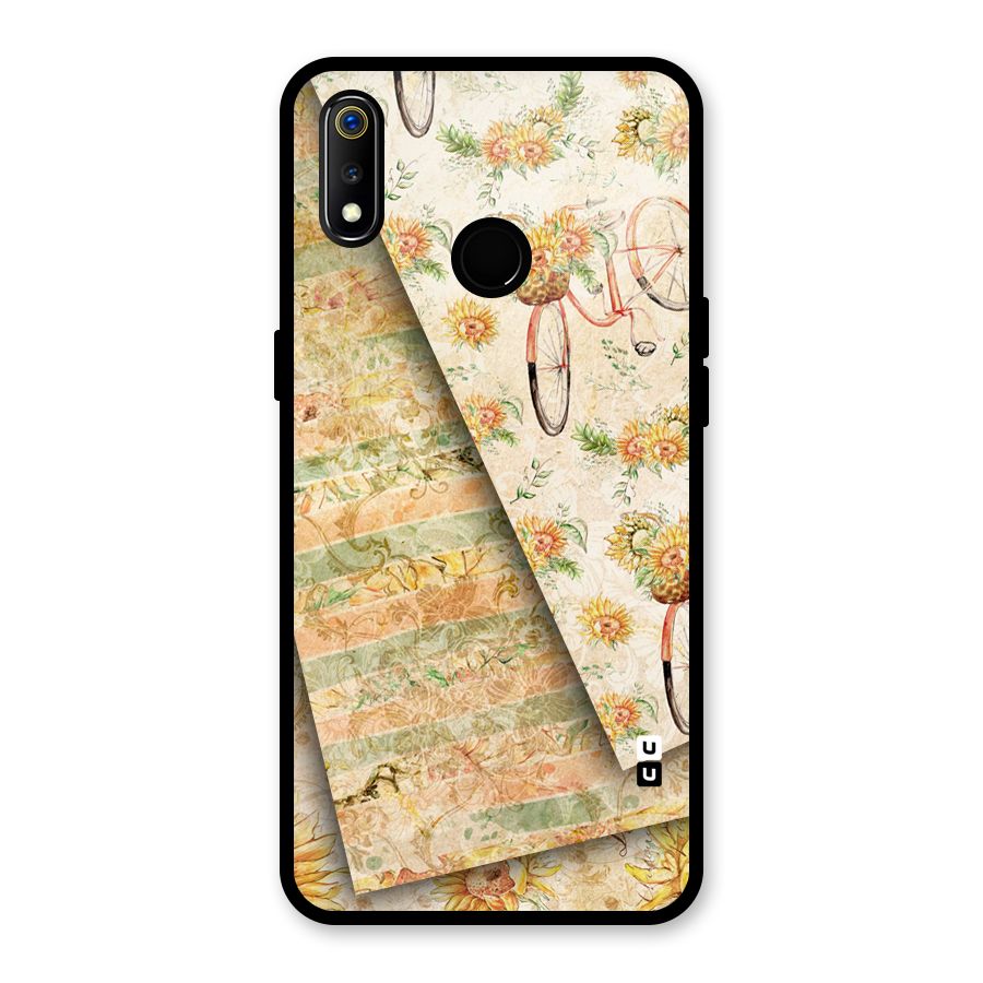 Floral Bicycle Glass Back Case for Realme 3i