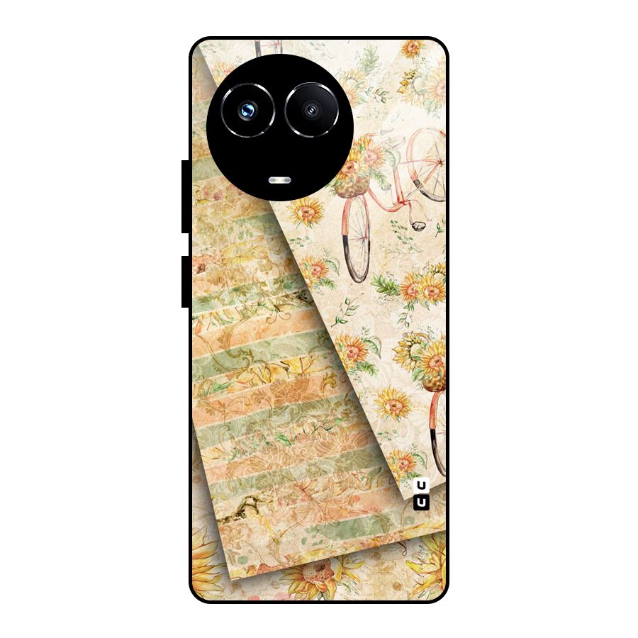 Floral Bicycle Glass Back Case for Realme Narzo 60X