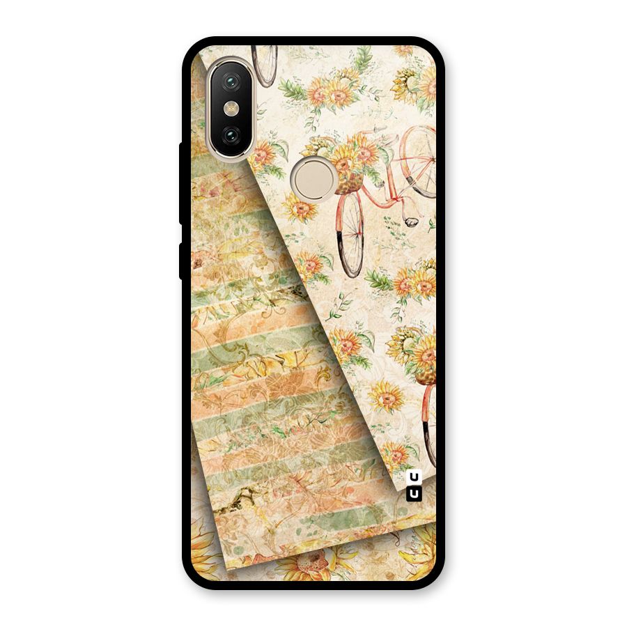 Floral Bicycle Glass Back Case for Redmi A2