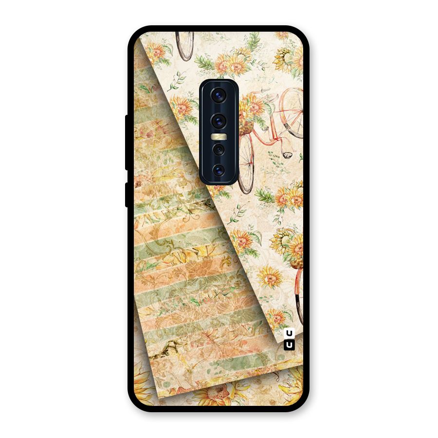 Floral Bicycle Glass Back Case for Vivo V17 Pro