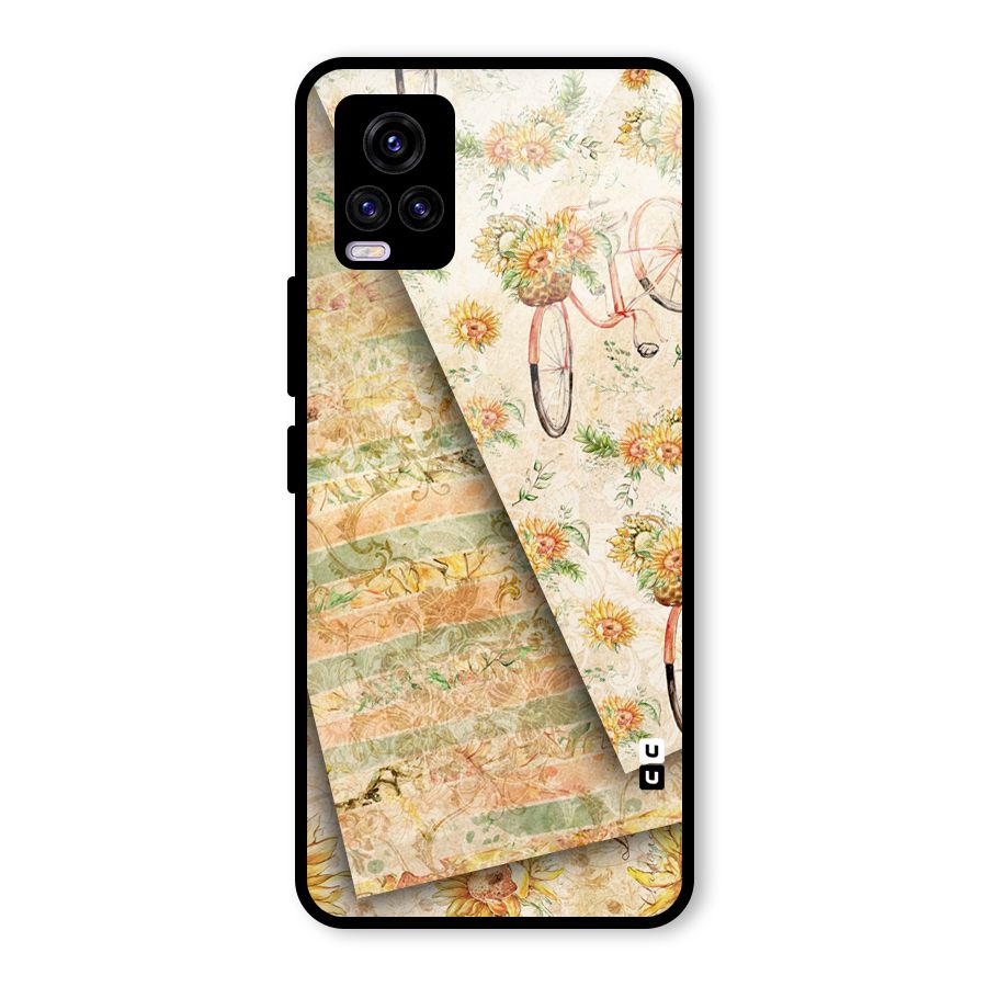Floral Bicycle Glass Back Case for Vivo V20 2021