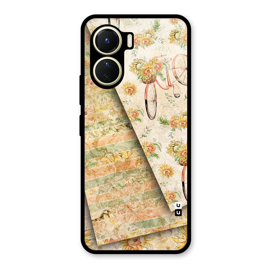 Floral Bicycle Glass Back Case for Vivo Y56
