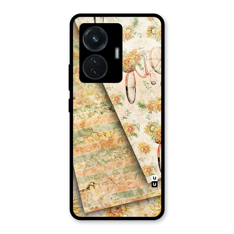 Floral Bicycle Glass Back Case for iQOO Z6 44W