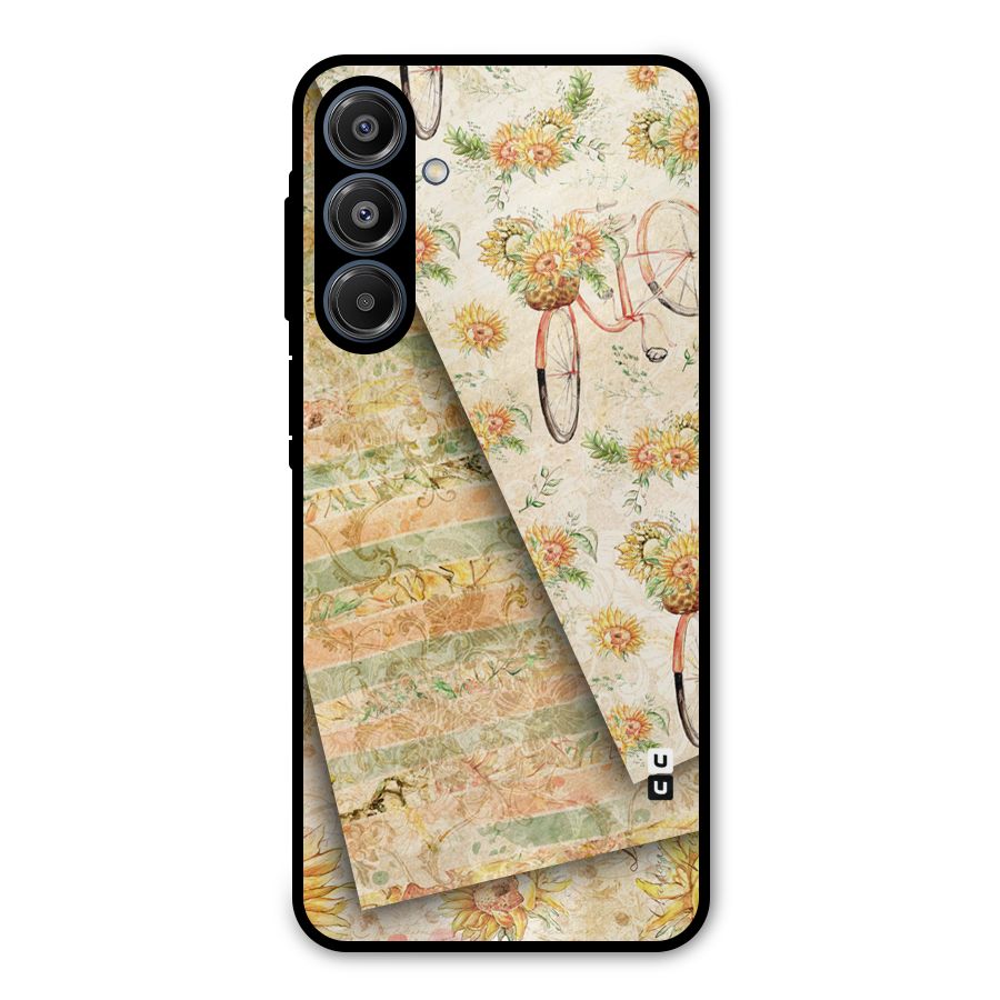 Floral Bicycle Metal Back Case for Galaxy A16 5G
