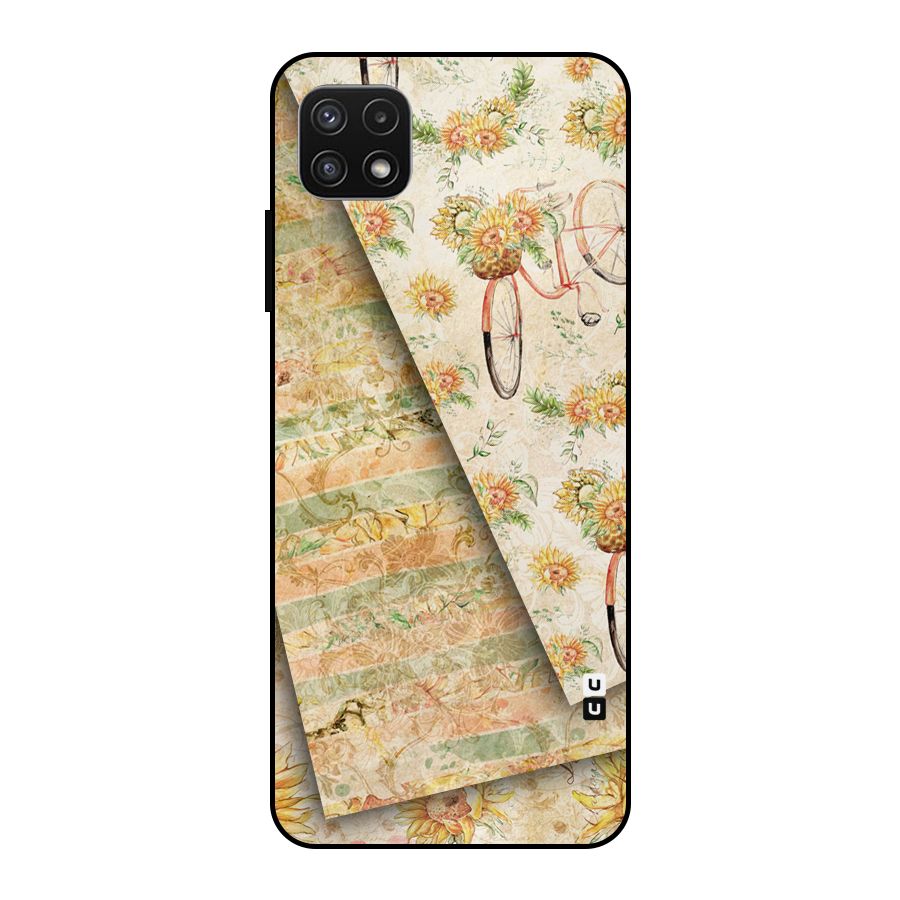 Floral Bicycle Metal Back Case for Galaxy A22 5G