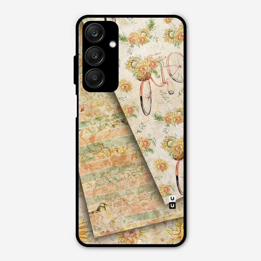 Floral Bicycle Metal Back Case for Galaxy A25 5G