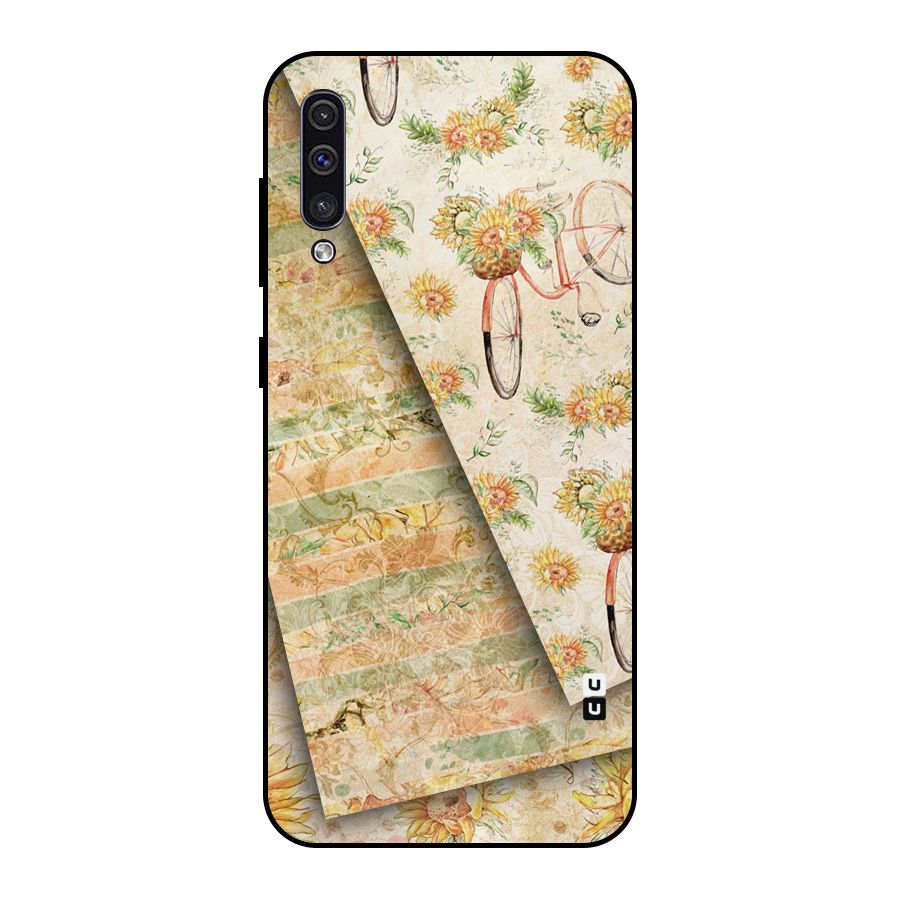 Floral Bicycle Metal Back Case for Galaxy A30s