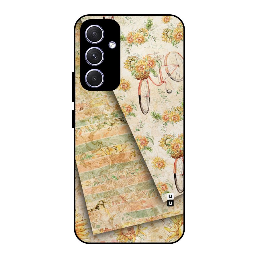 Floral Bicycle Metal Back Case for Galaxy A54