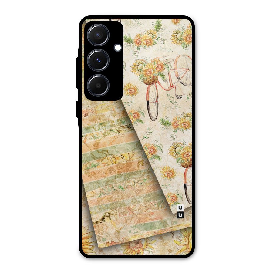 Floral Bicycle Metal Back Case for Galaxy A55