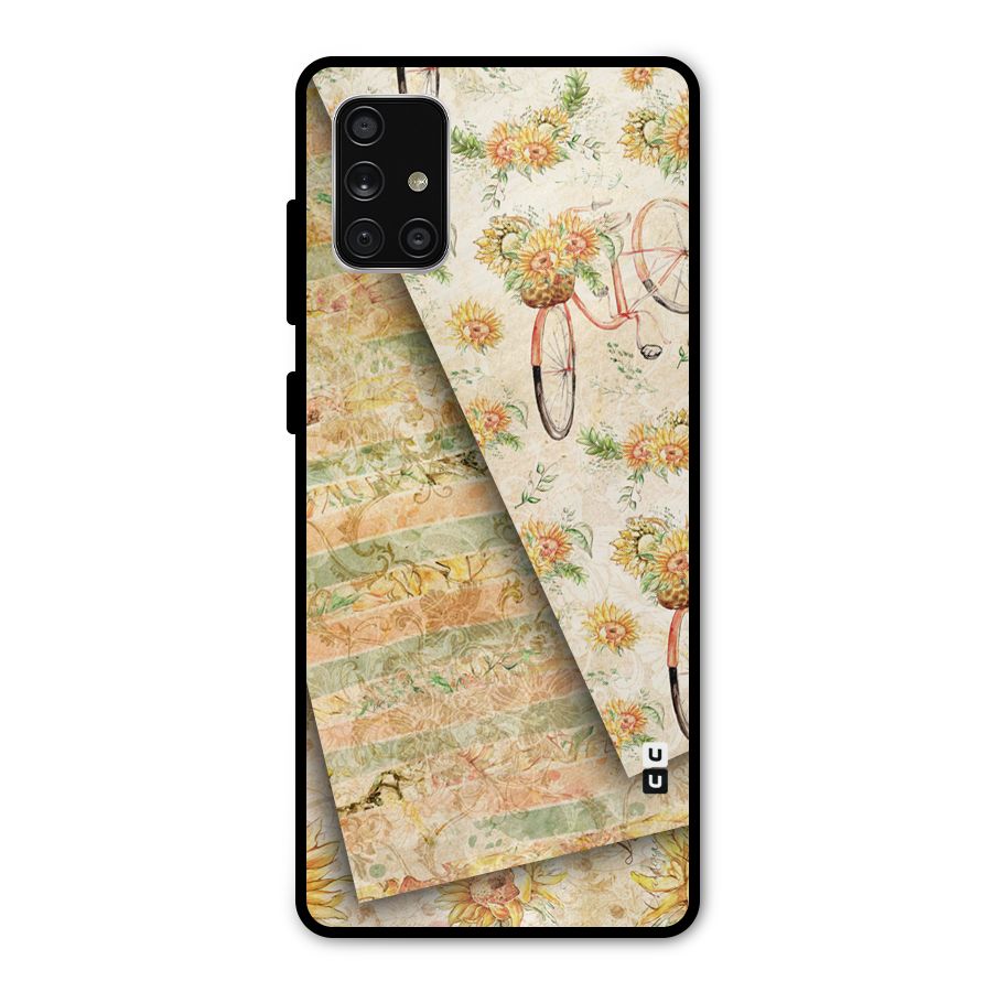 Floral Bicycle Metal Back Case for Galaxy A71