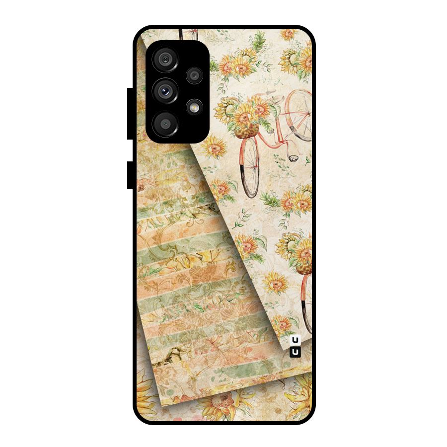 Floral Bicycle Metal Back Case for Galaxy A73 5G