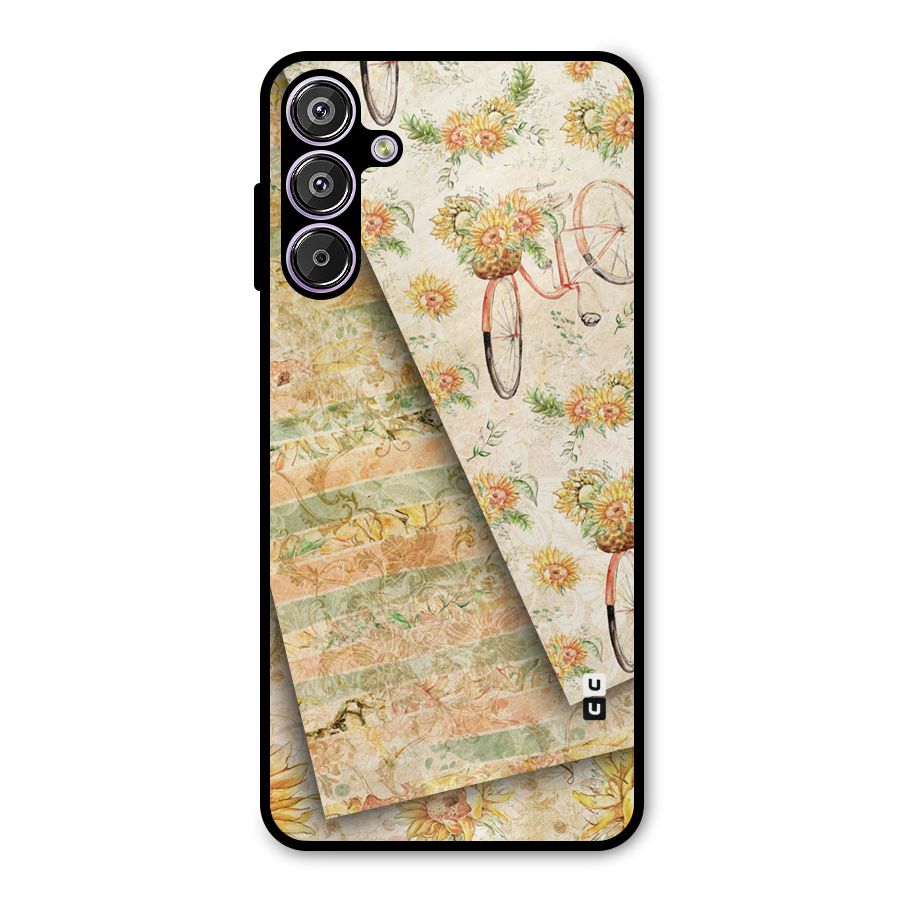 Floral Bicycle Metal Back Case for Galaxy M15