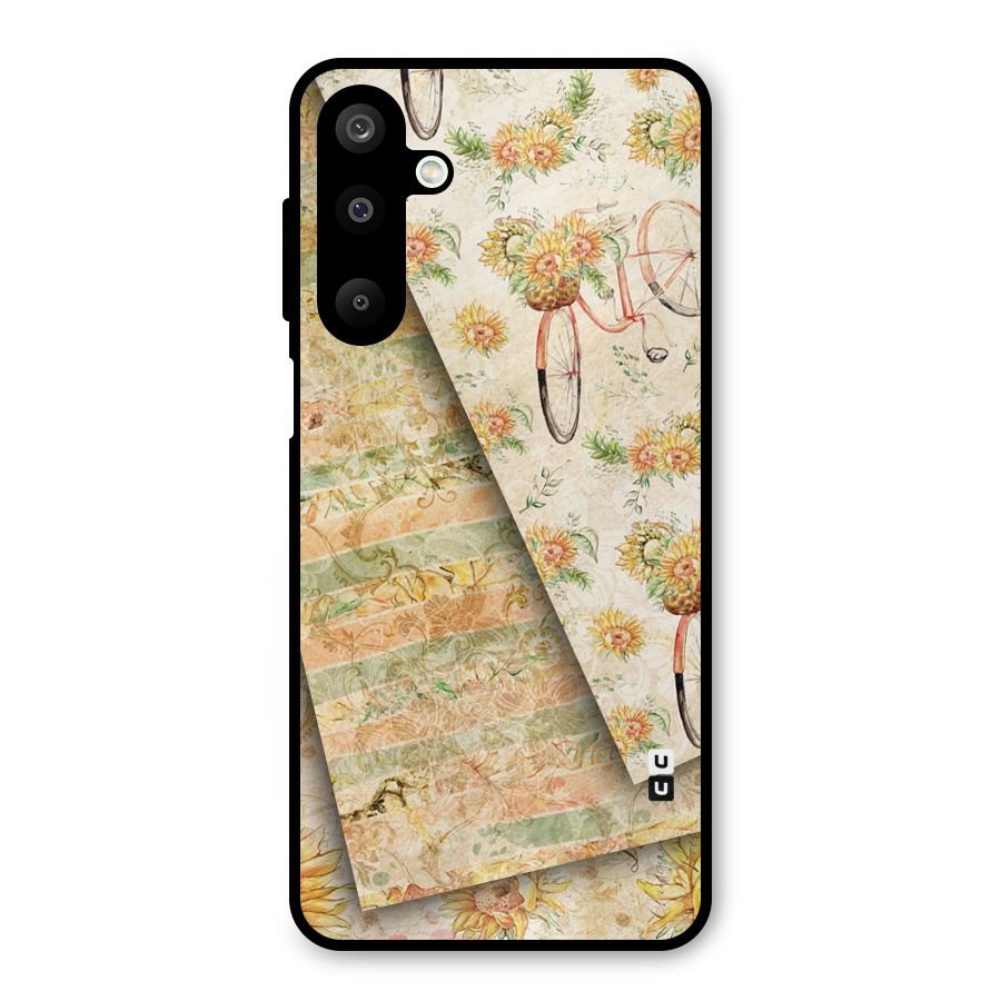 Floral Bicycle Metal Back Case for Galaxy M16