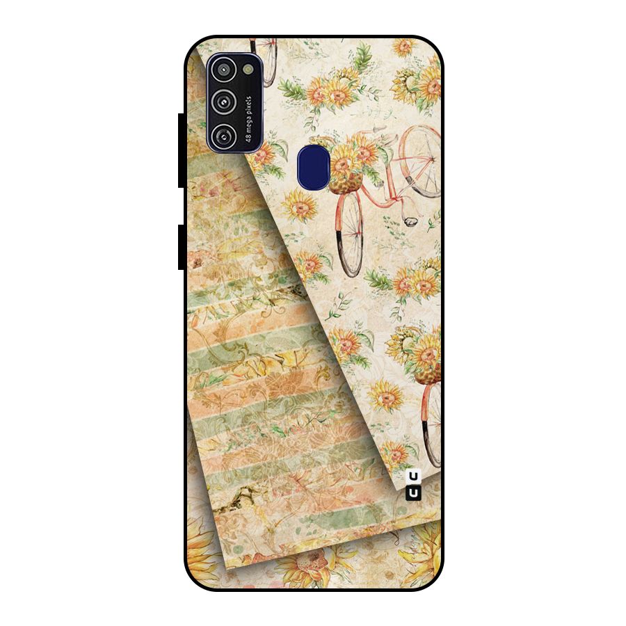 Floral Bicycle Metal Back Case for Galaxy M30s