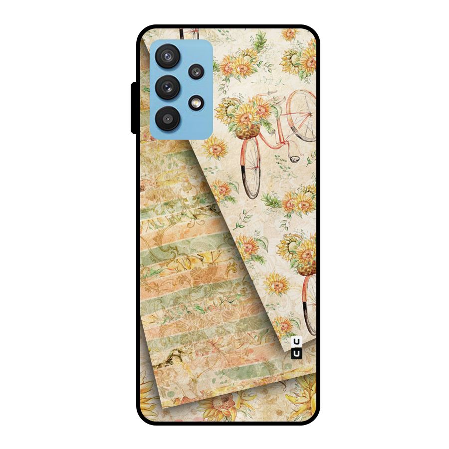 Floral Bicycle Metal Back Case for Galaxy M32 5G
