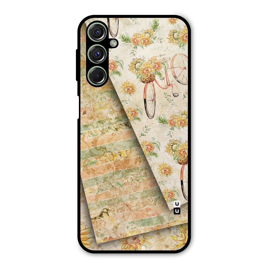Floral Bicycle Metal Back Case for Galaxy M34