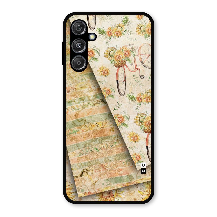 Floral Bicycle Metal Back Case for Galaxy M34 5G
