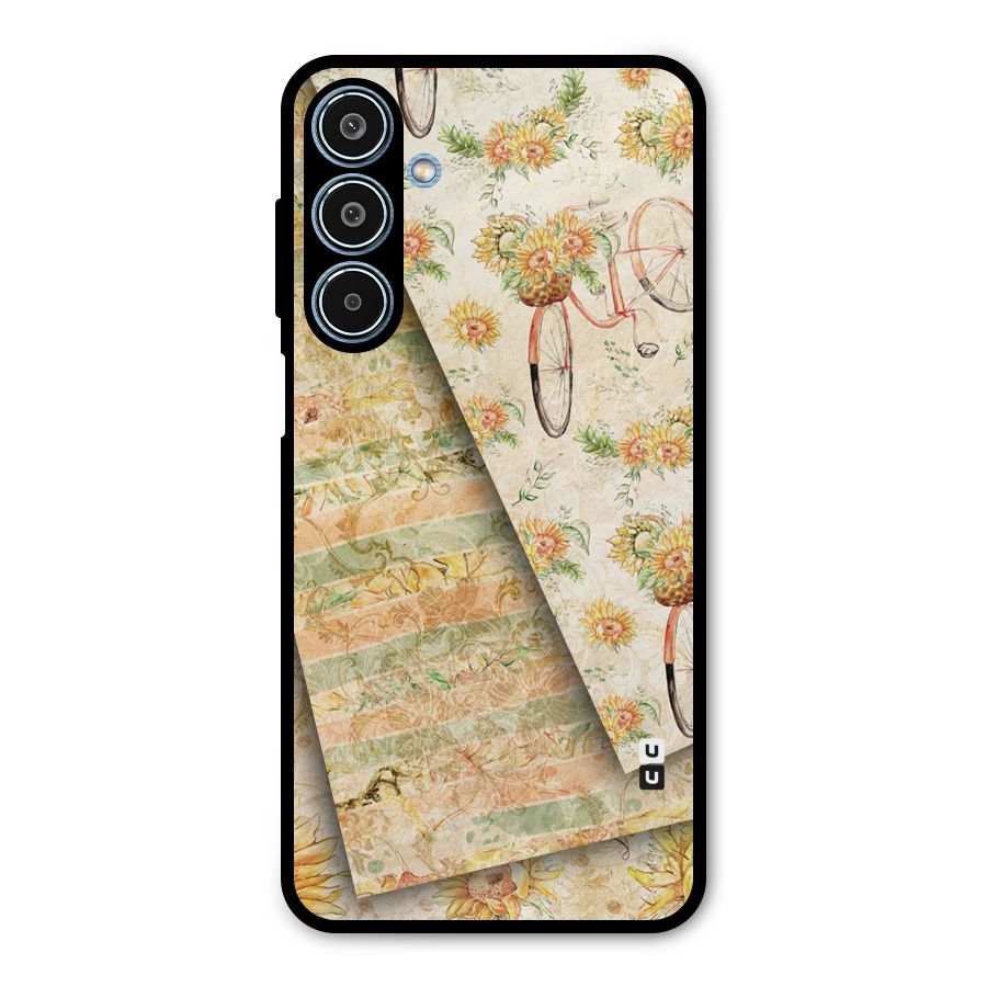 Floral Bicycle Metal Back Case for Galaxy M35