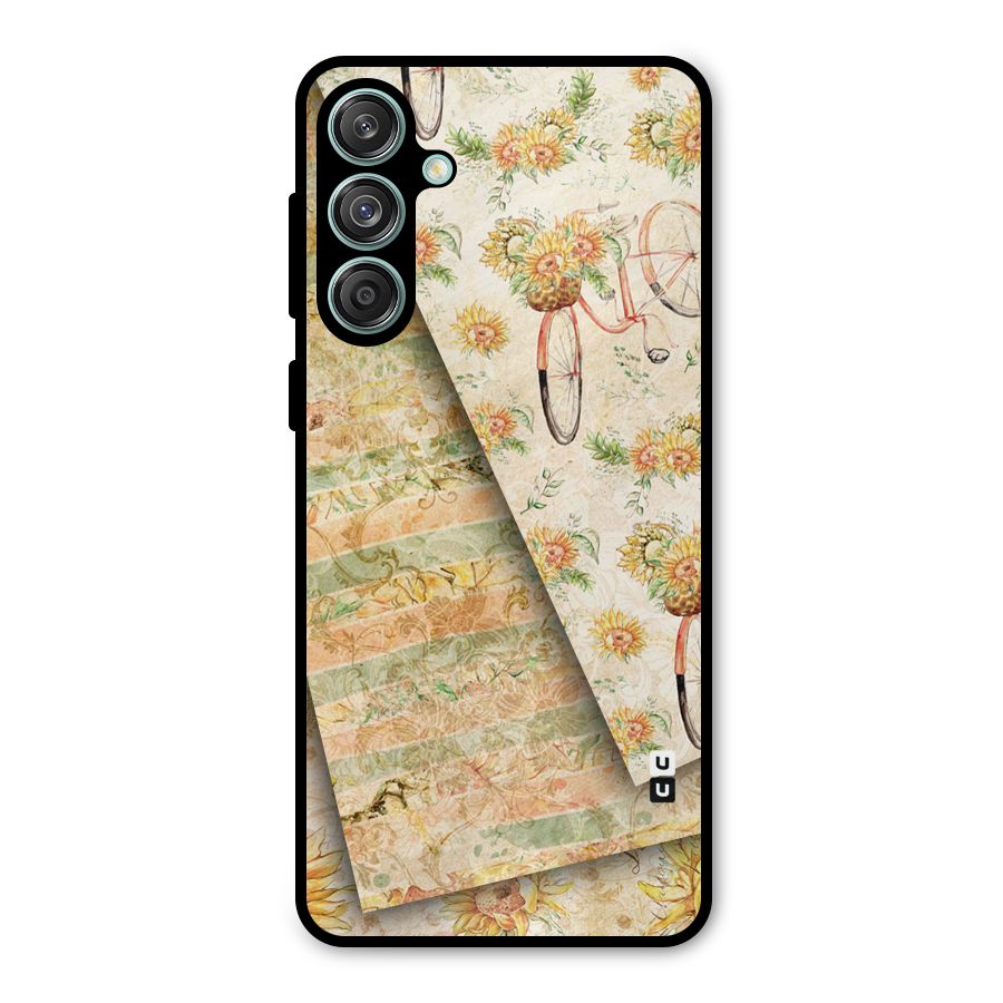 Floral Bicycle Metal Back Case for Galaxy M55 5G