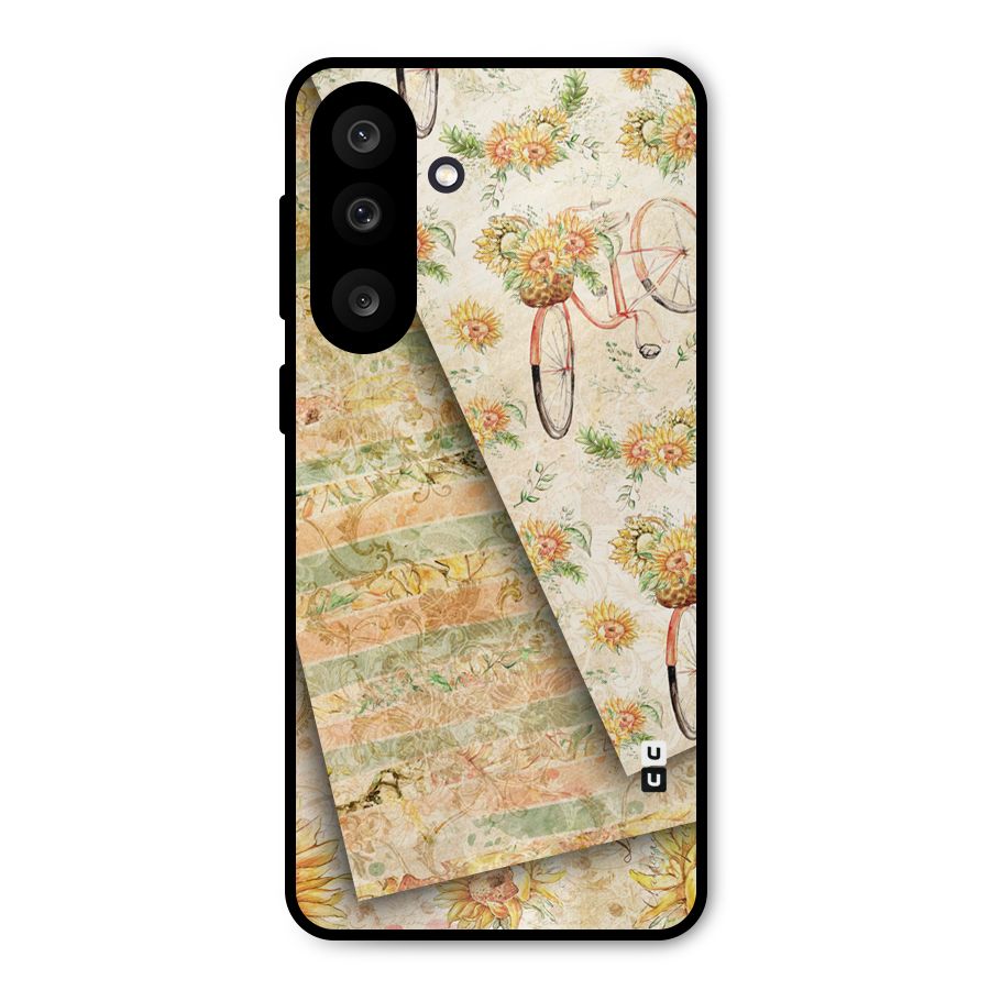 Floral Bicycle Metal Back Case for Galaxy M56