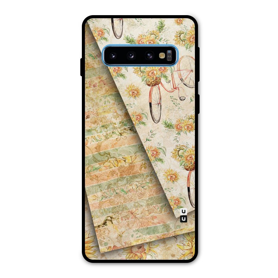 Floral Bicycle Metal Back Case for Galaxy S10