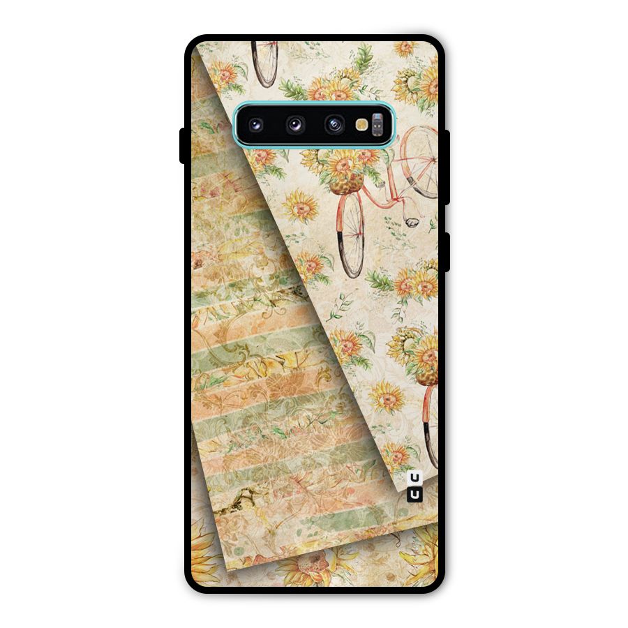 Floral Bicycle Metal Back Case for Galaxy S10 Plus