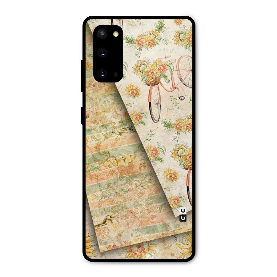 Floral Bicycle Metal Back Case for Galaxy S20