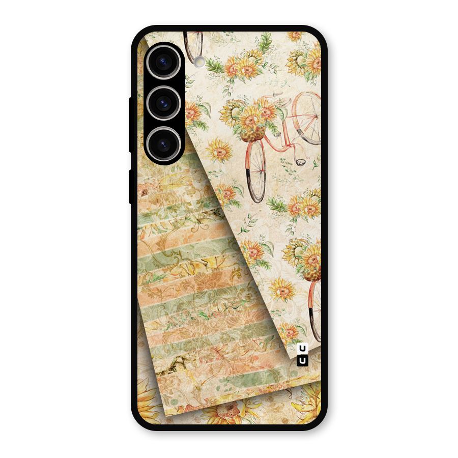 Floral Bicycle Metal Back Case for Galaxy S23 Plus