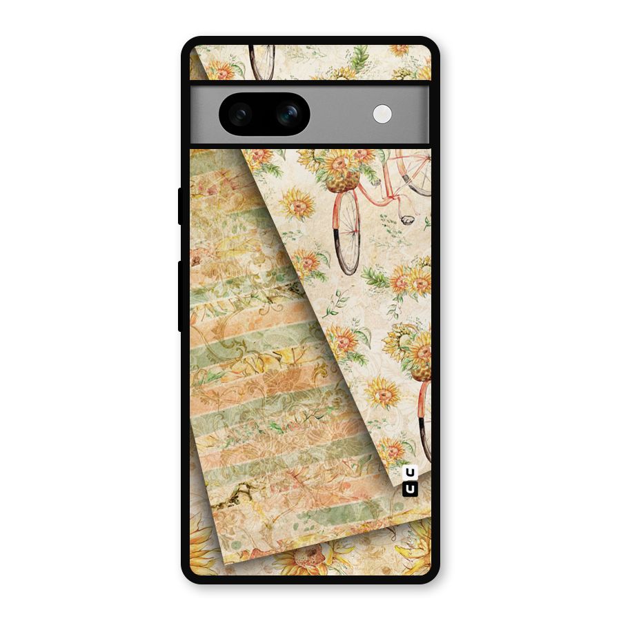 Floral Bicycle Metal Back Case for Google Pixel 7a