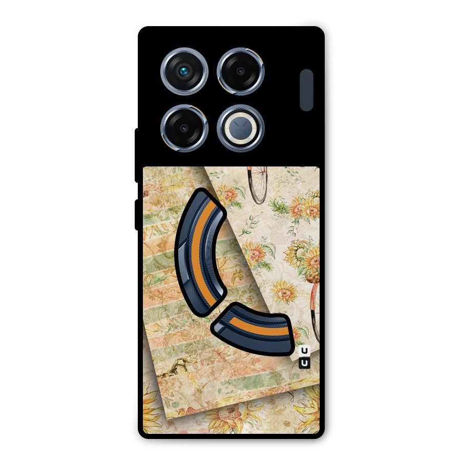 Floral Bicycle Metal Back Case for Infinix GT 20 Pro
